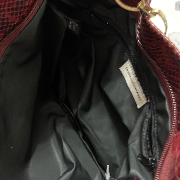 Francesco Biasia Red Snake Print Shoulder Bag Mobwife Leather Womens Gold Chain - Picture 8 of 8